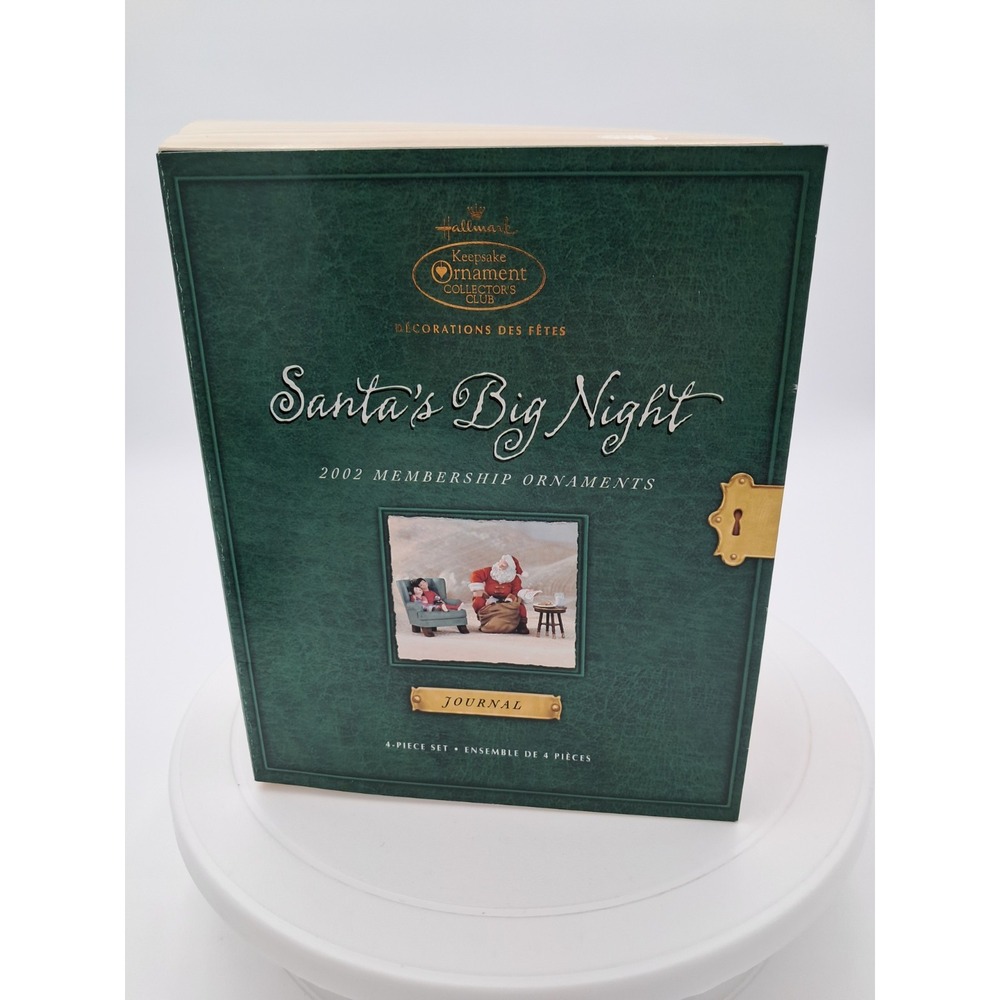 Hallmark Keepsake 2002 Membership Ornament Santa's Big Night 4‎ Piece Set NIB